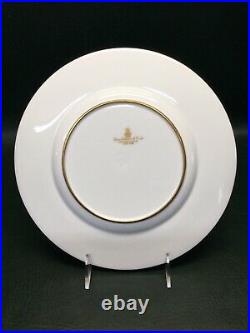 (1) Minton Davis Collamore 5th Ave Dinner Plate 10-1/8 Blue & Gold with Gold Rim