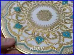 10 1/2 Royal Doulton Gold Encrusted & Enameled Cabinet Plate Stunning