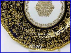 10.25 Royal Doulton Burslem Cobalt Blue Gold Encrusted Cabinet Plate Stunning