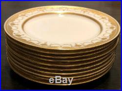 10 Antique 1900's Minton Gold Encrusted G7962 Dinner Plates Gilman Collamore NY