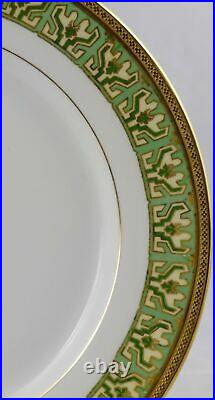 10 Antique Elite Limoges Gold Encrusted Dinner Plates 10-1/2 France Excellent