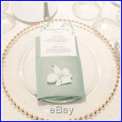 10 Gold Beaded Glass Charger Plate for Weddings and Dinner Party 33cm NEW