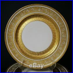 10 Heinrich & Co Gold Encrusted Gilt Cabinet Dinner Plates Amazing Condition