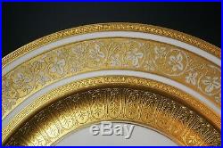 10 Heinrich & Co Gold Encrusted Gilt Cabinet Dinner Plates Amazing Condition