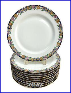 10 Jean Pouyat Limoges France Porcelain 9.75 inch Dinner Plates, circa 1900