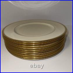 10 Lenox Tuxedo Gold 10 1/2 Dinner Plates Gold Backstamp 10 Lenox Tuxedo Gold 10 1/2 Dinner Plates Gold Backstamp