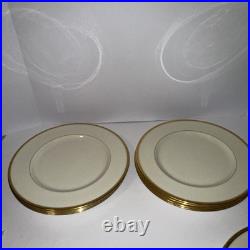10 Lenox Tuxedo Gold 10 1/2 Dinner Plates Gold Backstamp 10 Lenox Tuxedo Gold 10 1/2 Dinner Plates Gold Backstamp