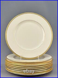 10 Lenox Tuxedo Gold 10 1/2 Dinner Plates Mint