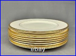 10 Lenox Tuxedo Gold 10 1/2 Dinner Plates Mint