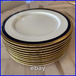 10 Mikasa Lorenzo Gold Cobalt Blue DINNER Plates Plate Set 10.5 Japan A1-128