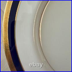 10 Mikasa Lorenzo Gold Cobalt Blue DINNER Plates Plate Set 10.5 Japan A1-128