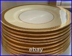 10 Minton for Tiffany Dinner Plates Gold Leaf #H4265, c1900