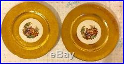 10 PCS Royal China 22 Karat Gold Encrusted Dinner Plates