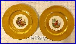 10 PCS Royal China 22 Karat Gold Encrusted Dinner Plates
