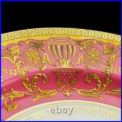 10 Royal Doulton Gold Encrusted & Enamel Jeweled Plates for Tiffany