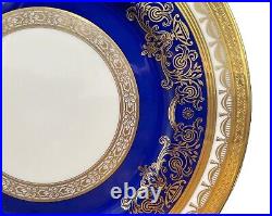 10 Vintage Lenox Cobalt and Gold Rim With Off-White Center Dinner Plates