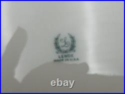 10 Vintage Lenox Cobalt and Gold Rim With Off-White Center Dinner Plates