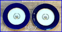 10 Vintage MINTON England Blue Cobalt Gold Encrusted 10¼ Dinner Plates PA500