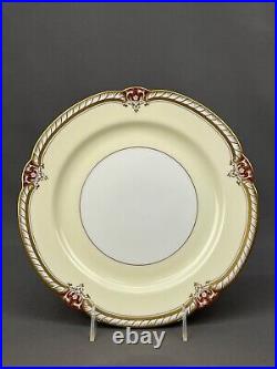 10 Vtg. Noritake Rubigold 10 Dinner Plates Gold + Ruby Design 1930's Mint