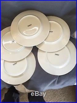 10-crate & Barrel Gold Band Trim 11 Dinner Plates Made In Bangladesh