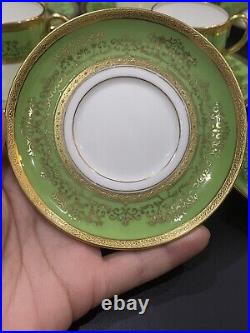 107 pcs Coalport green gold dinner & espresso set