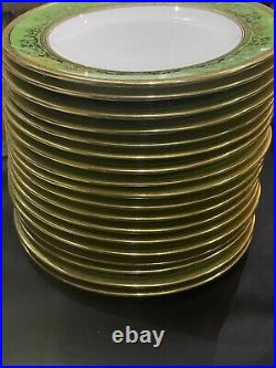 107 pcs Coalport green gold dinner & espresso set