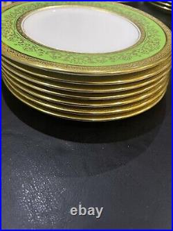 107 pcs Coalport green gold dinner & espresso set