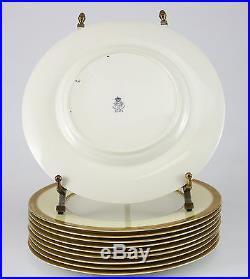 10pc Royal Worcester Porcelain Diana Cabinet Dinner Plates Gold Encrusted Rims