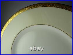 11 Antique Minton Porcelain Dinner Plates Water Lily Gold Encrusted Band