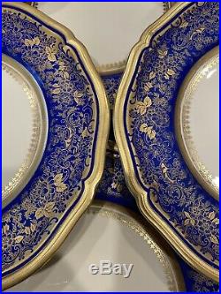 11 Antique Rosenthal Ivory Germany Blue With Gold Dinner Plates- Exellent Cond