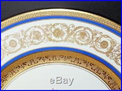 (11) GOLD ENCRUSTED Cobalt Bands SCROLLS Center STAR 11 HEINRICH Dinner Plates