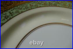 11 Hutschenreuther Gold Encrusted Filigree On Green Dinner Plates 10