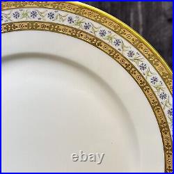 11 LS & S Limoges Dinner Plates 10.25 Purple Morning Glories Gold