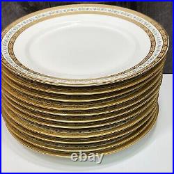 11 LS & S Limoges Dinner Plates 10.25 Purple Morning Glories Gold