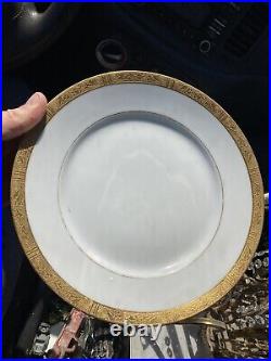 11 Ovington Brothers Gold Gilt dinner Plates Lenox COALPORT 9 3/4 Dia Gorgeous