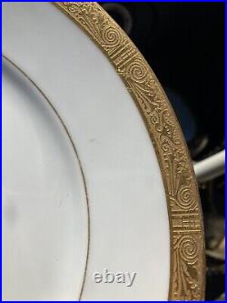 11 Ovington Brothers Gold Gilt dinner Plates Lenox COALPORT 9 3/4 Dia Gorgeous