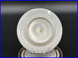 11-Piece Set of BROUGHAM Fine China Cobalt Blue & Gold Dinner + Salad Plates