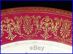 11 ROSENTHAL Ivory Cabinet Plates RED GOLD FILIGREE Mid 20th Century Dinner 5957