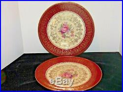 11 ROSENTHAL Ivory Cabinet Plates RED GOLD FILIGREE Mid 20th Century Dinner 5957