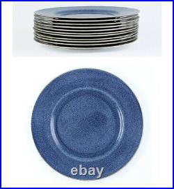 11 Royal Worcester 1923 Blue Marble & Gold Dinner Plates