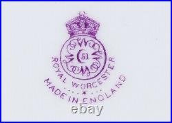 11 Royal Worcester 1923 Blue Marble & Gold Dinner Plates