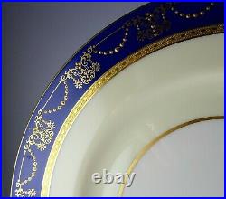 11 Vintage Lenox Old Mark Raised Gold Dots Swags Cobalt Band Dinner Plates D314B
