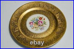 11 Vintage Limoges France Gold Encrusted Dinner Plate Floral Design Flowers