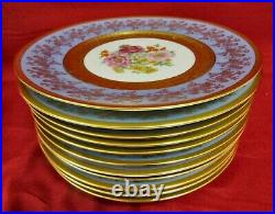 11 Vintage Wheeling Decorating Company 22 kt. Gold Encrusted 11 Dinner Plates