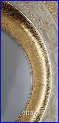 12 Antique Gold Encrusted H&c Selb Bavaria Heinrich & Co Dinner / Charger Plates