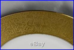 12 Antique Gold Encrusted Heinrich & Co. Bavaria Cabinet Plates 10-7/8