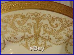 12 Antique Gold Encrusted Warrin Ovington New York Dinner Plates 10 1/2 Henrich