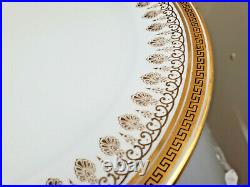 12 Antique ROYAL CAULDON England Gold Band Greek Key Dinner Plate 10 3/8'' W