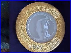 12 Antique Royal Bavarian Gold Gilt Rim China Dinner Plate Hutschenreuther 10.75