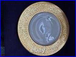 12 Antique Royal Bavarian Gold Gilt Rim China Dinner Plate Hutschenreuther 10.75